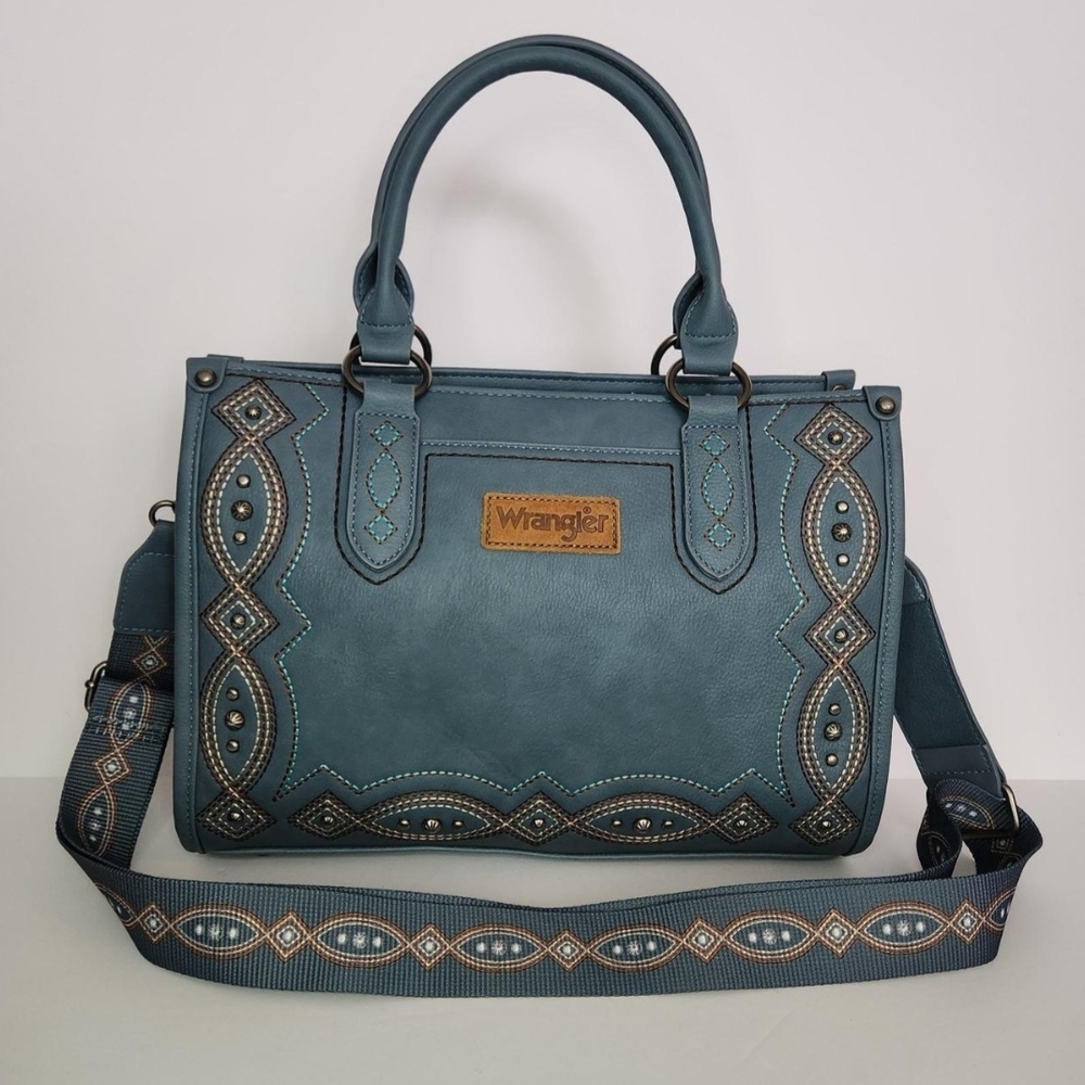 🚫 SOLD Wrangler Blue Satchel Tote ☆New With Tags